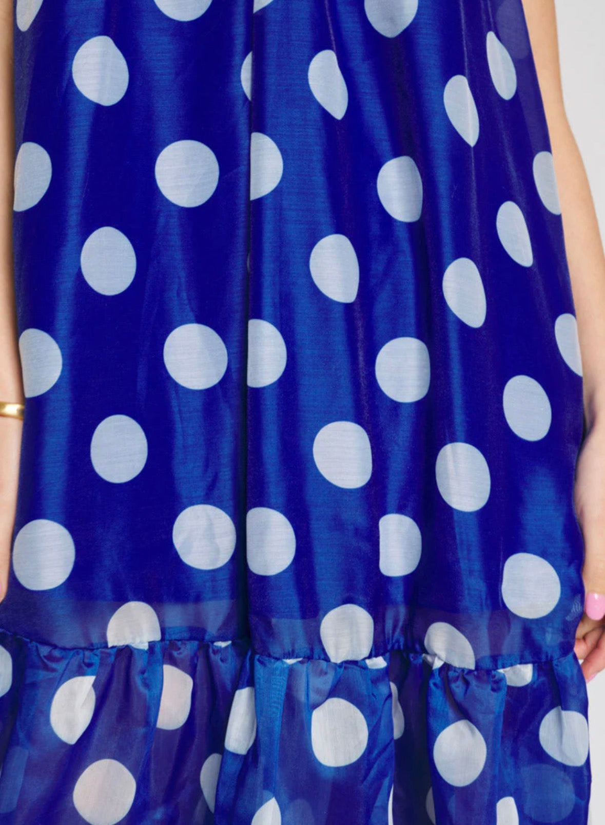 Sister Jane Blue Polka Dot Organza Midi Dress