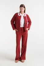 Compañia Fantastica White Blouse with Embroidered Peter Pan Collar