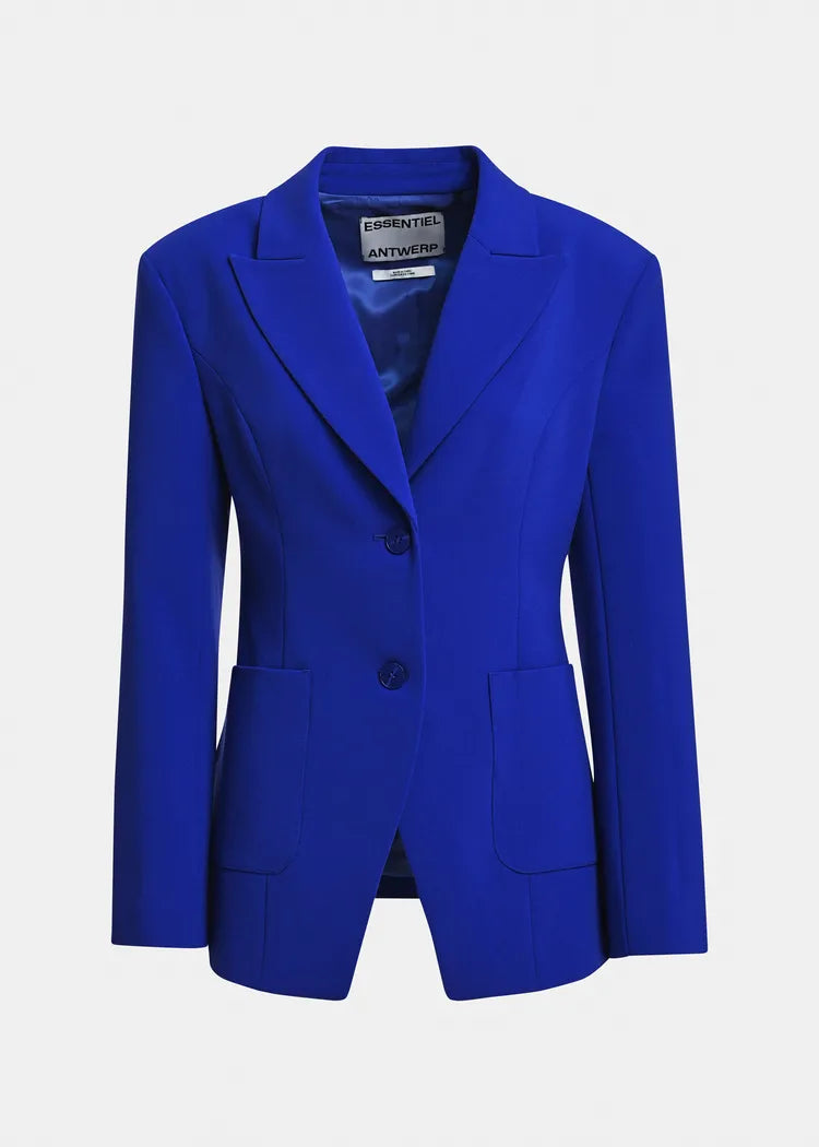 Essentiel Antwerp Cobalt Blue Tailored Single-Breasted Blazer