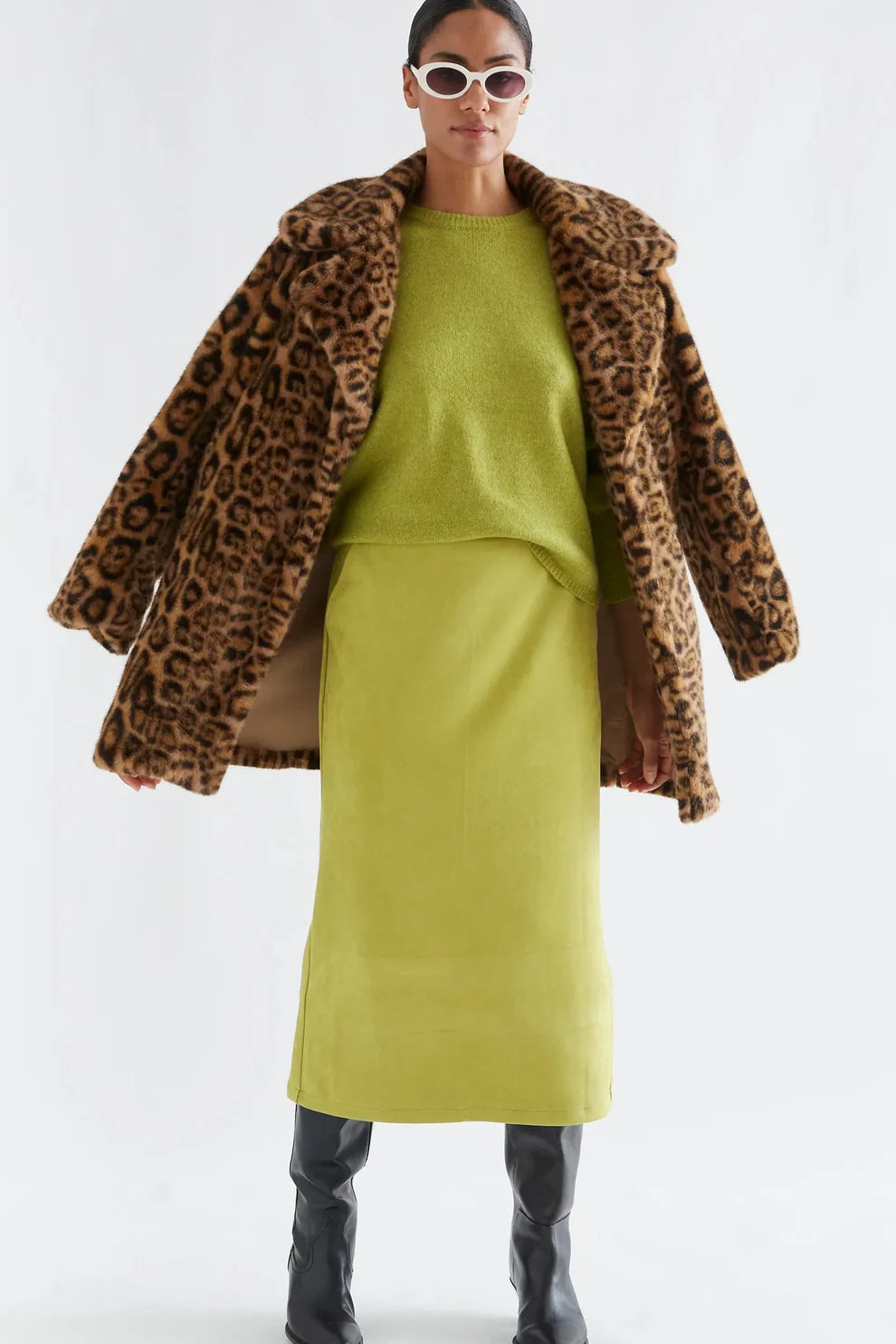 Compañia Fantástica Lime Green Round Neck Knit Jumper