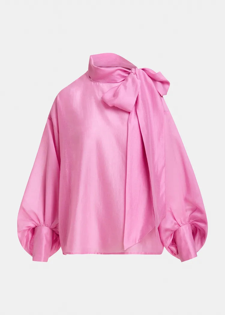 Essentiel Antwerp Pink Organza Pussybow Blouse