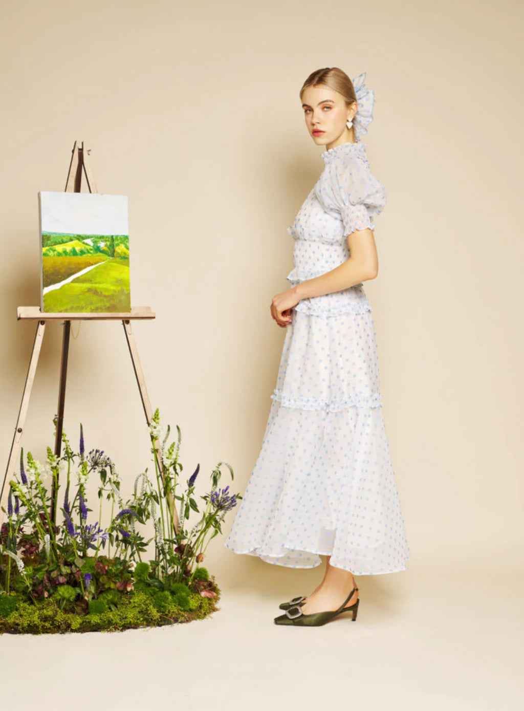 Sister Jane Baby Blue Polka Dot Organza Dress