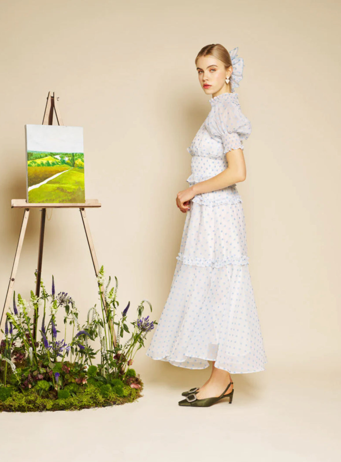 Sister Jane Baby Blue Polka Dot Organza Dress