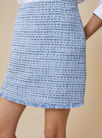 PennyBlack Blue Tweed Skirt
