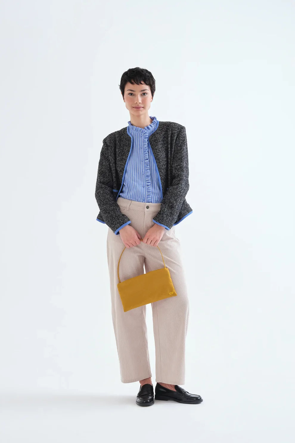 Compañia Fantástica Blue & White Stripe Seersucker Blouse