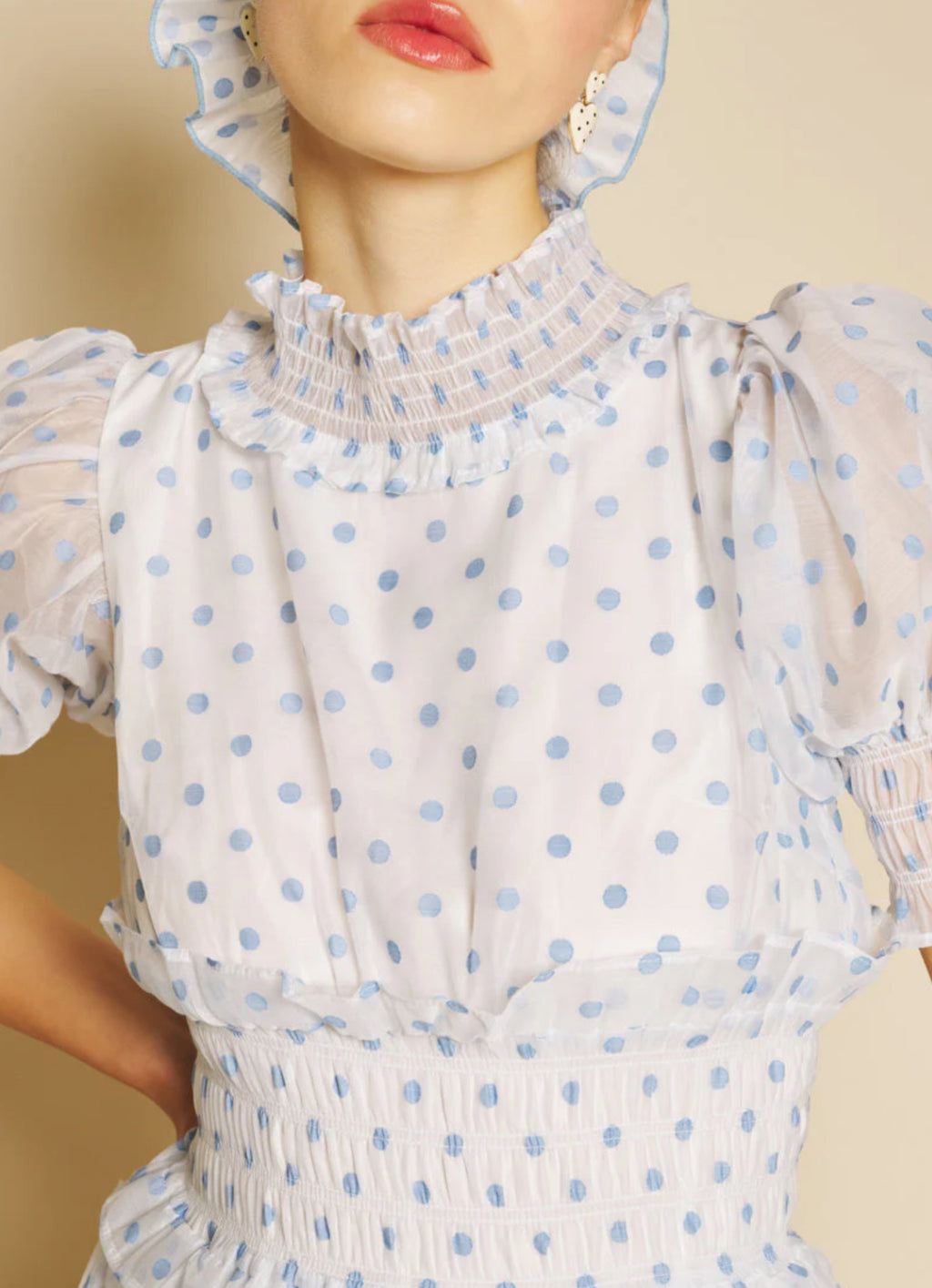 Sister Jane Baby Blue Polka Dot Organza Dress