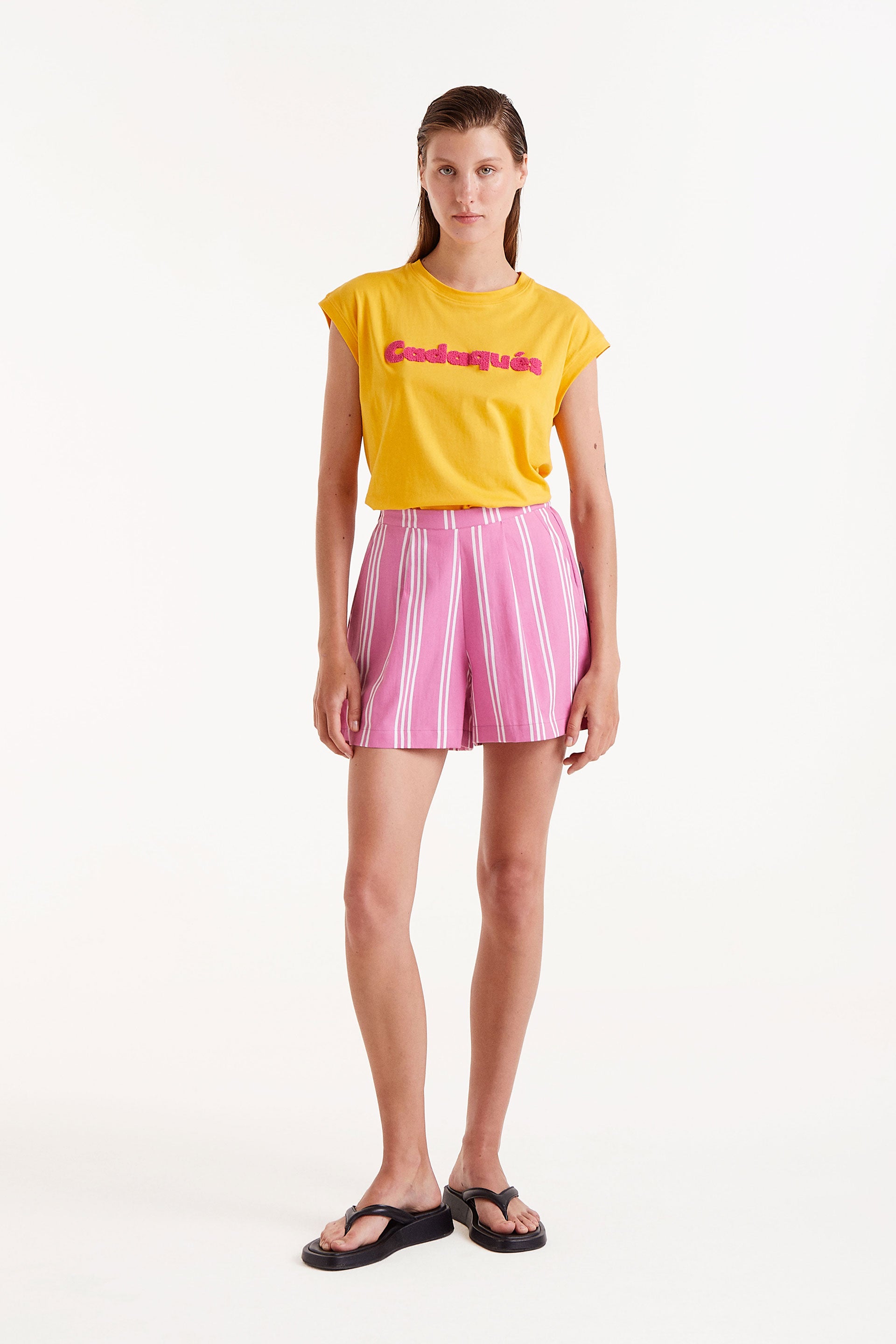 Compañia Fantastica Pink Striped Shorts