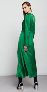 Ottod’Ame Kelly Green Satin Midi Dress