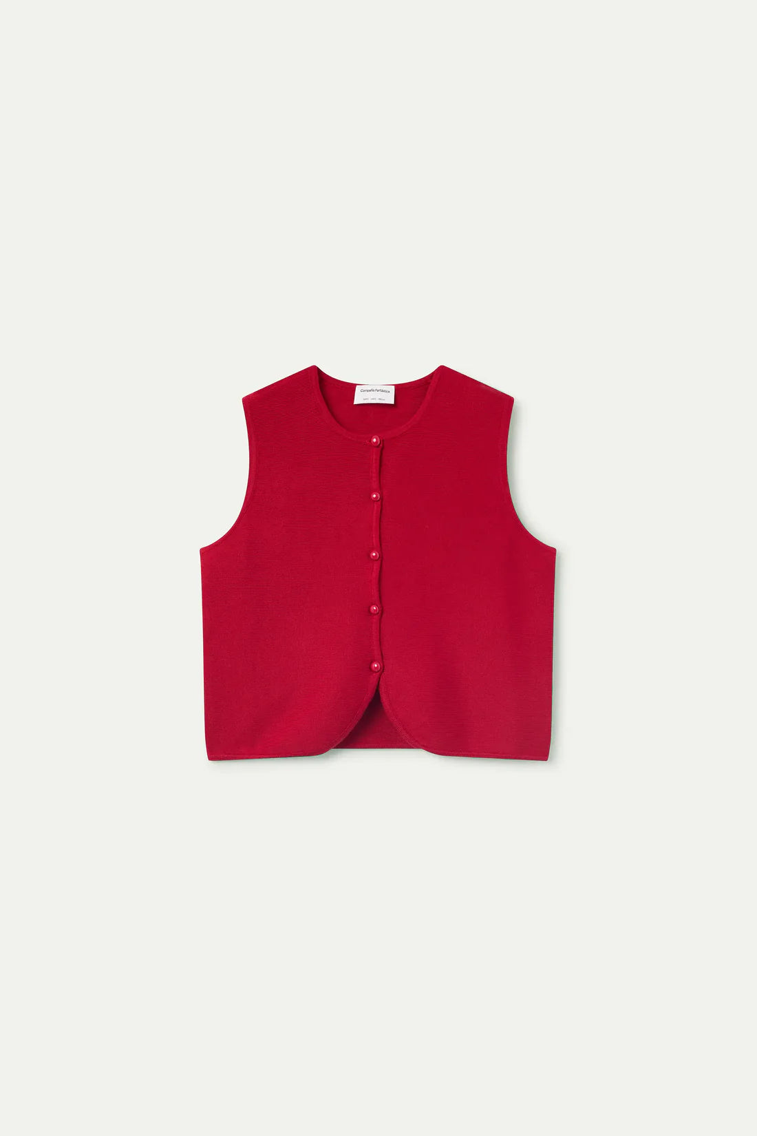 Compañía Fantástica Red Knit Waistcoat Top