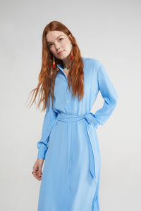 Ottod'Ame Blue Silk Blend Midi Dress