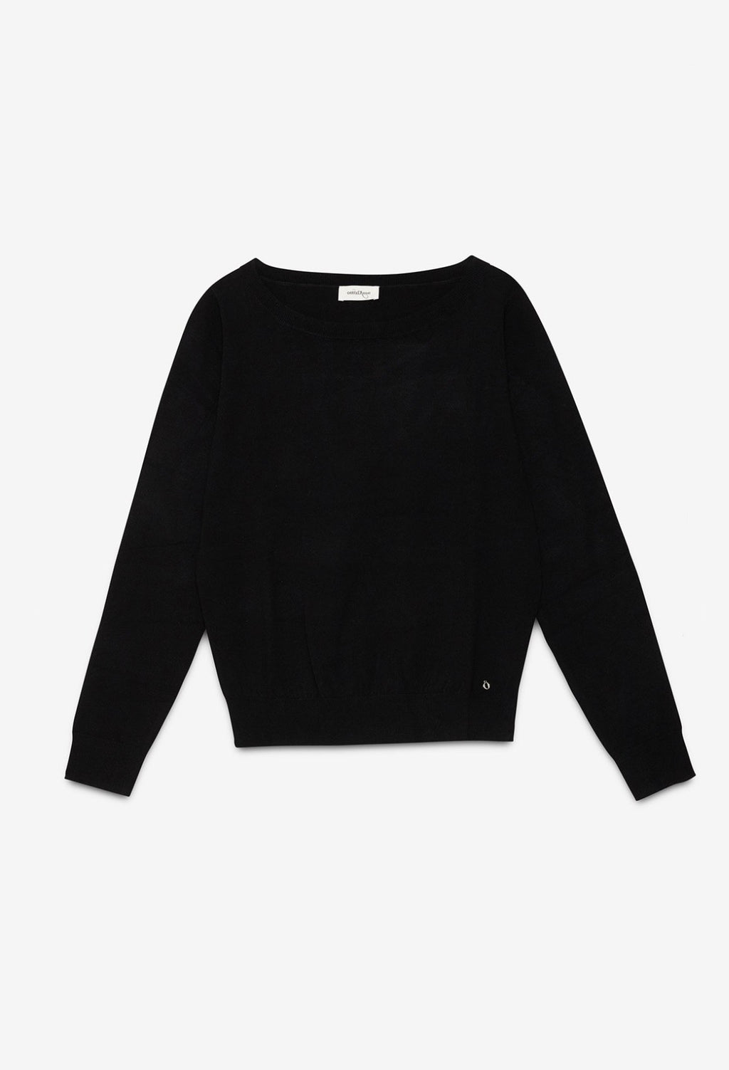 Ottod’Ame Black Viscose Knit Jumper with Boat Neck