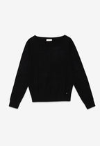 Ottod’Ame Black Viscose Knit Jumper with Boat Neck