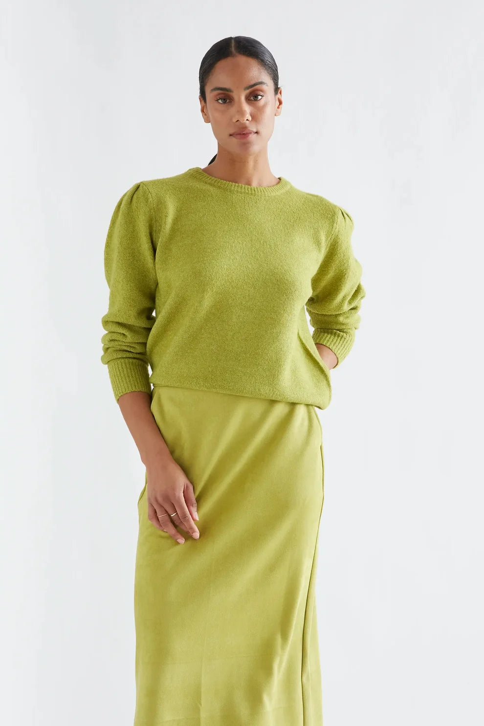 Compañia Fantástica Lime Green Round Neck Knit Jumper