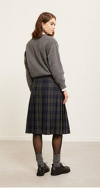 Ottod’Ame Navy & Grey Tartan Skirt