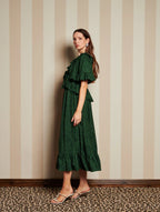 DREAM Sister Jane Dark Green Jacquard Maxi Dress
