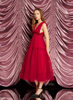 DREAM Sister Jane Red Tulle Midi Dress