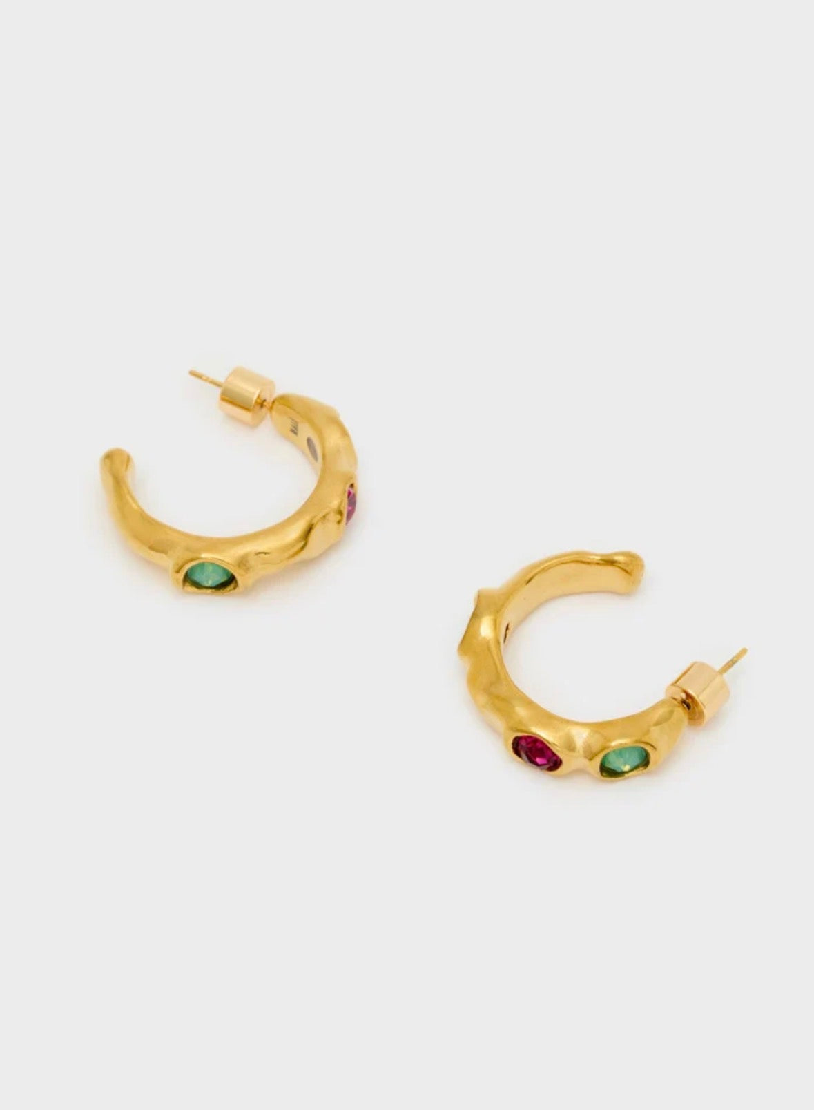 NALI Small Gold Hoop Earrings with Crystals