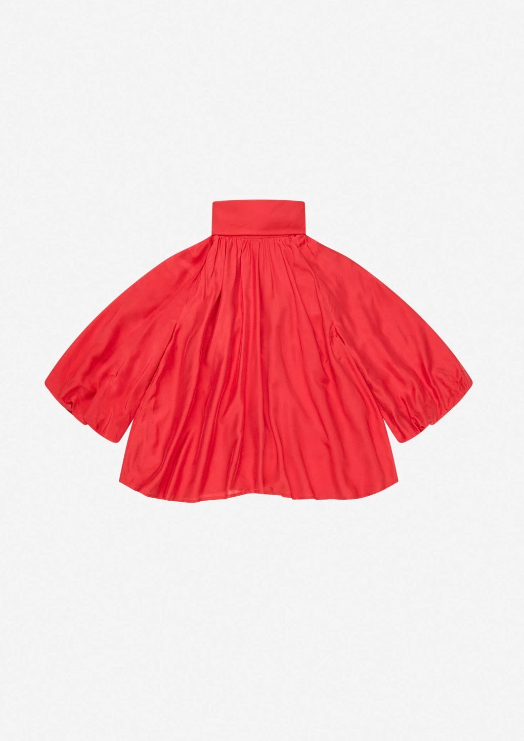 MUNTHE High Neck Red Blouse with Scooped Back