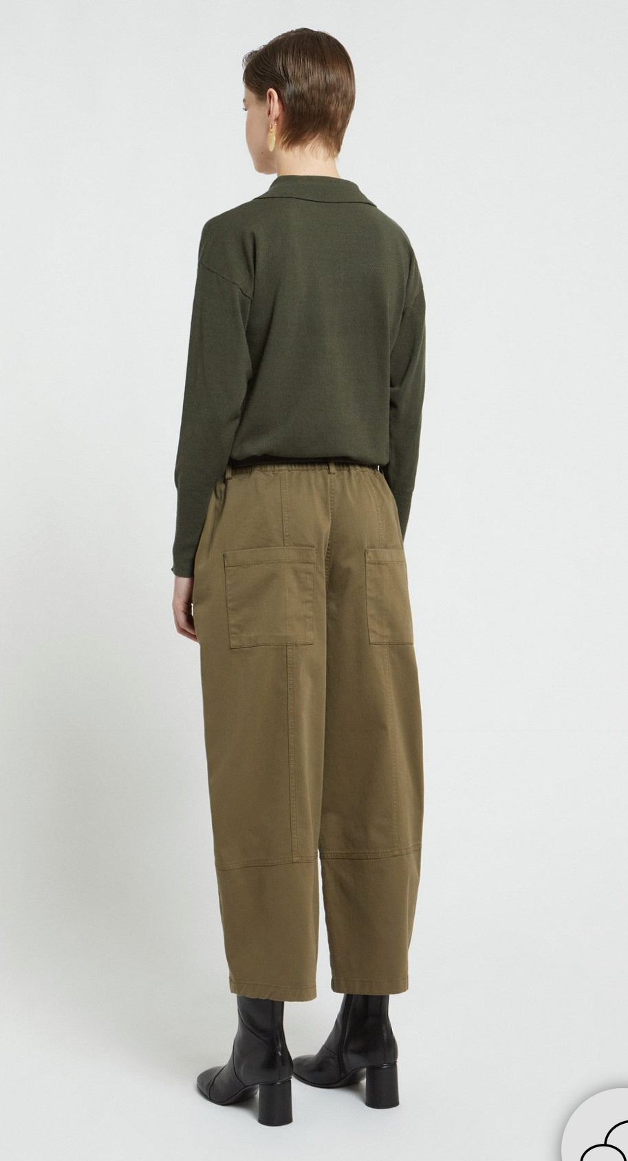 Ottod’Ame Army Green Barrel Leg Trousers