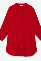 Ottodame Cardinal Red Silk Mix Pussybow Dress