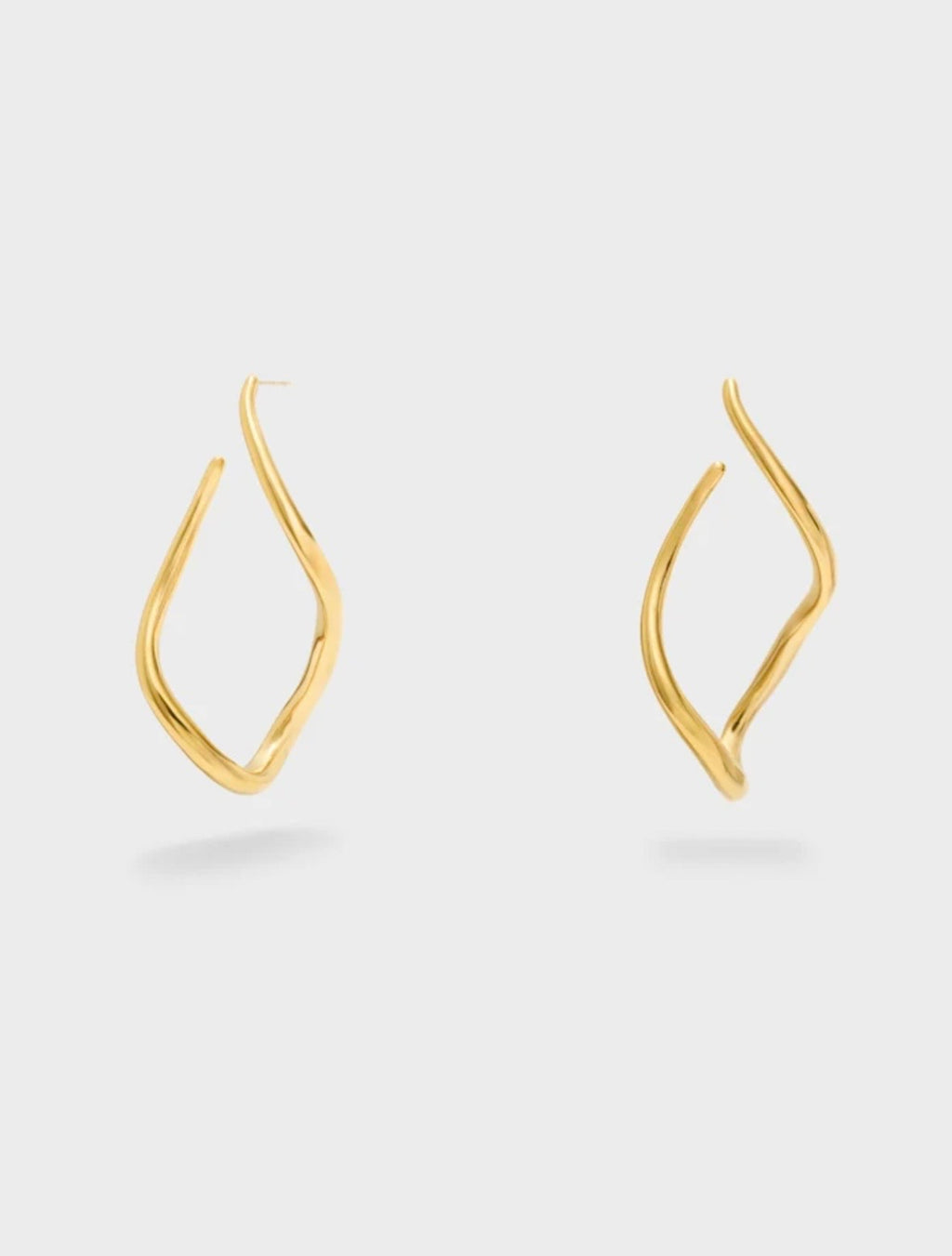NALI Gold Swirl Long Earrings