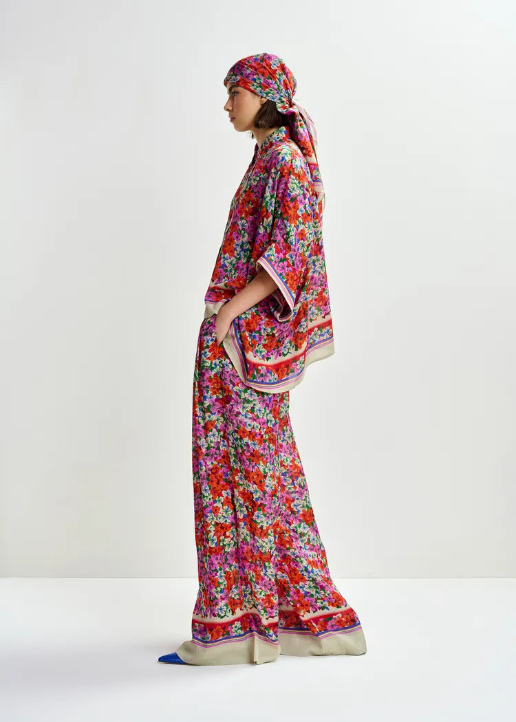 Essentiel Antwerp Silk-Mix Floral Print Fluid Shirt