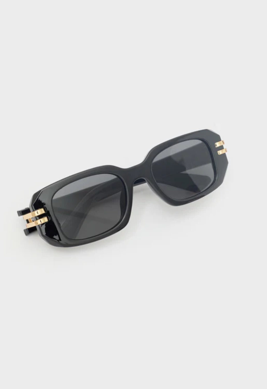 NALI LARA Black Rectangle Sunglasses