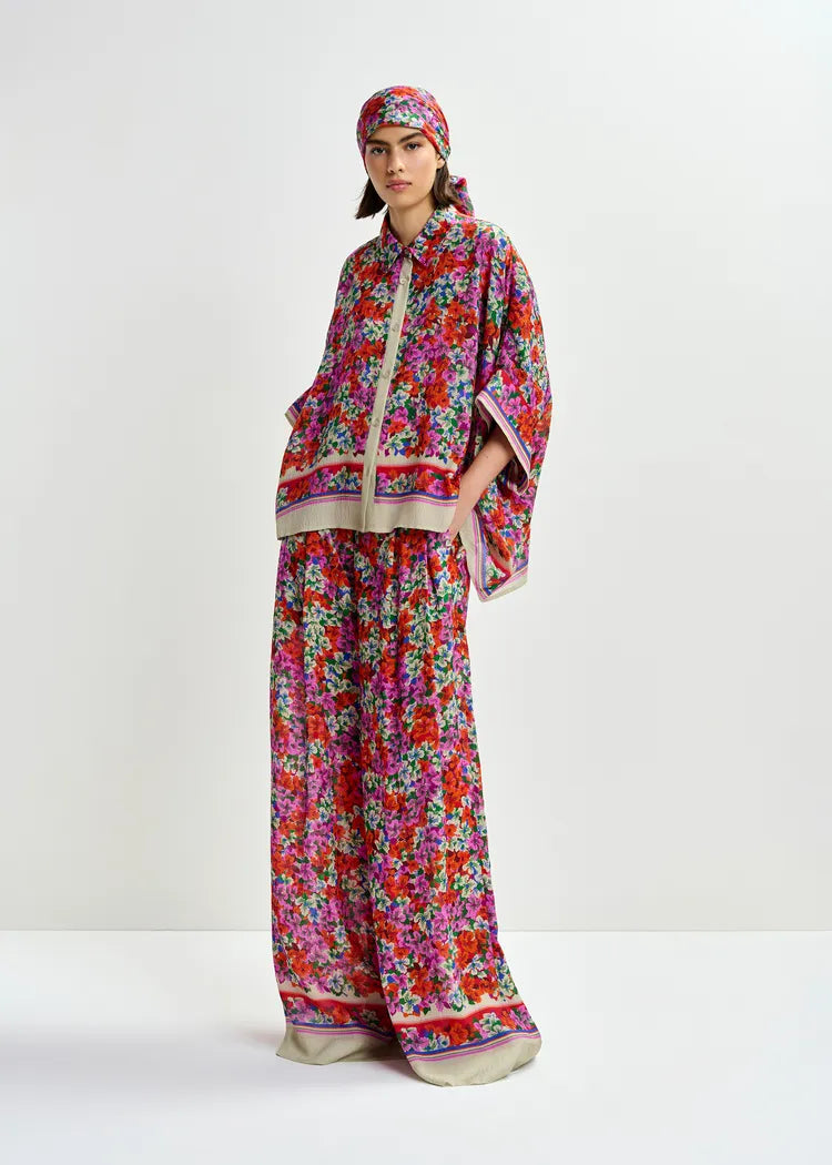 Essentiel Antwerp Silk-Mix Floral Print Fluid Shirt