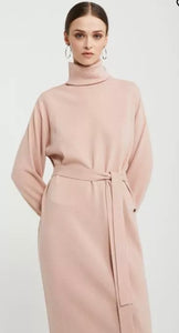 Ottod’Ame Baby Pink Cashmere Blend Dress with Belt