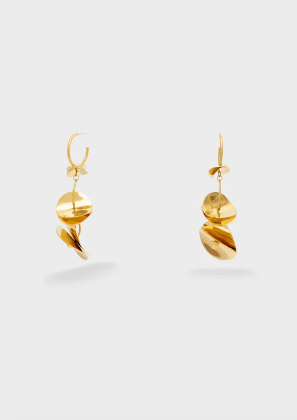 NALI Gold Hoop Earrings with Pendant Discs