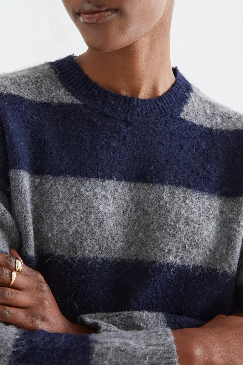 Compañia Fantástica Navy & Grey Striped Knit Jumper