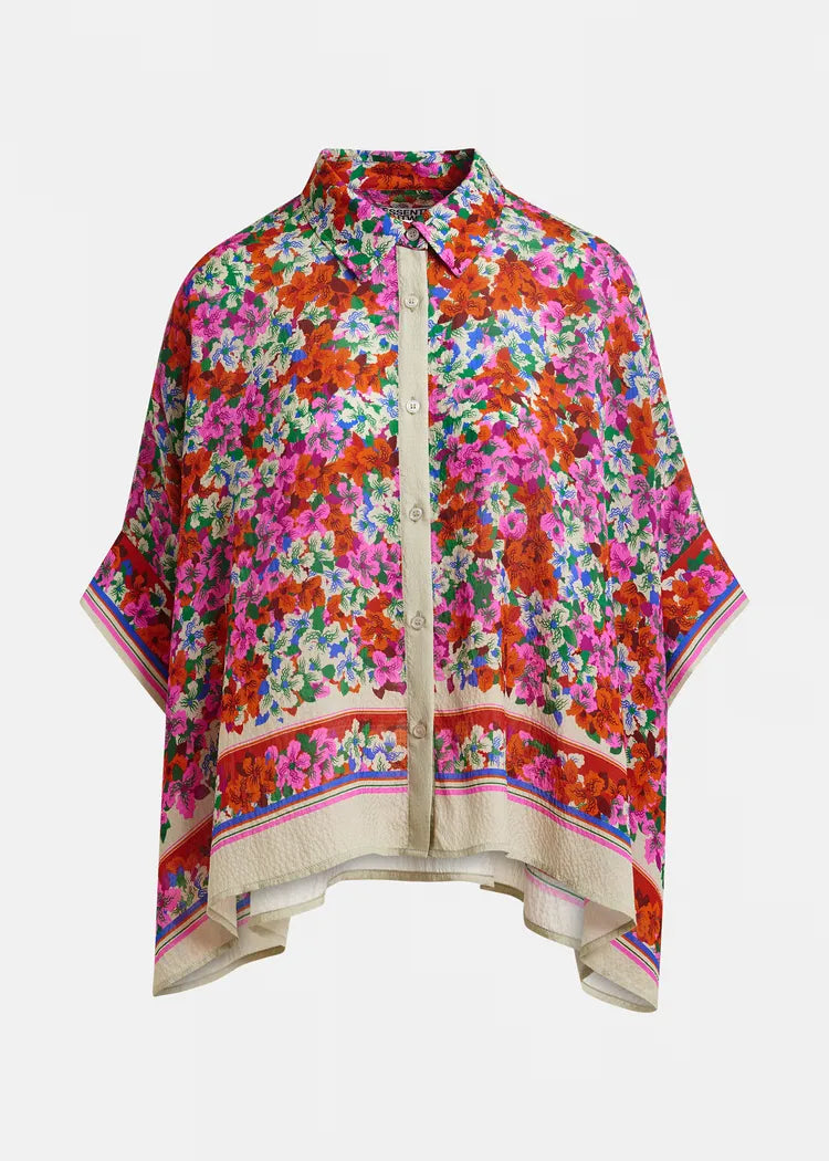 Essentiel Antwerp Silk-Mix Floral Print Fluid Shirt