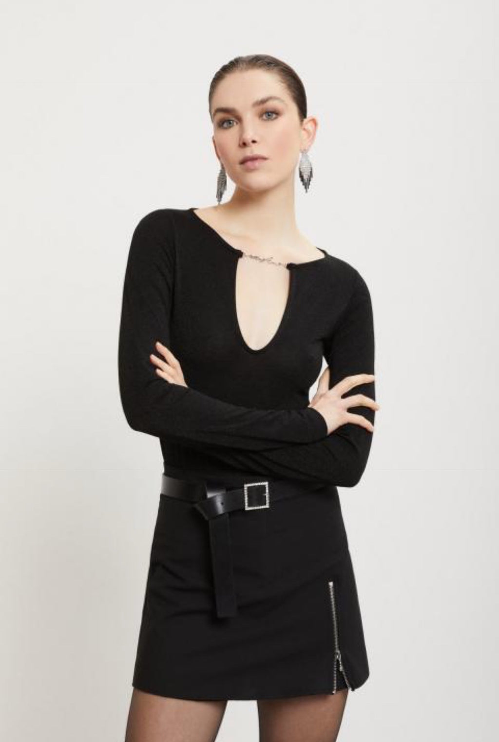 Ottod’Ame Black Lurex Top