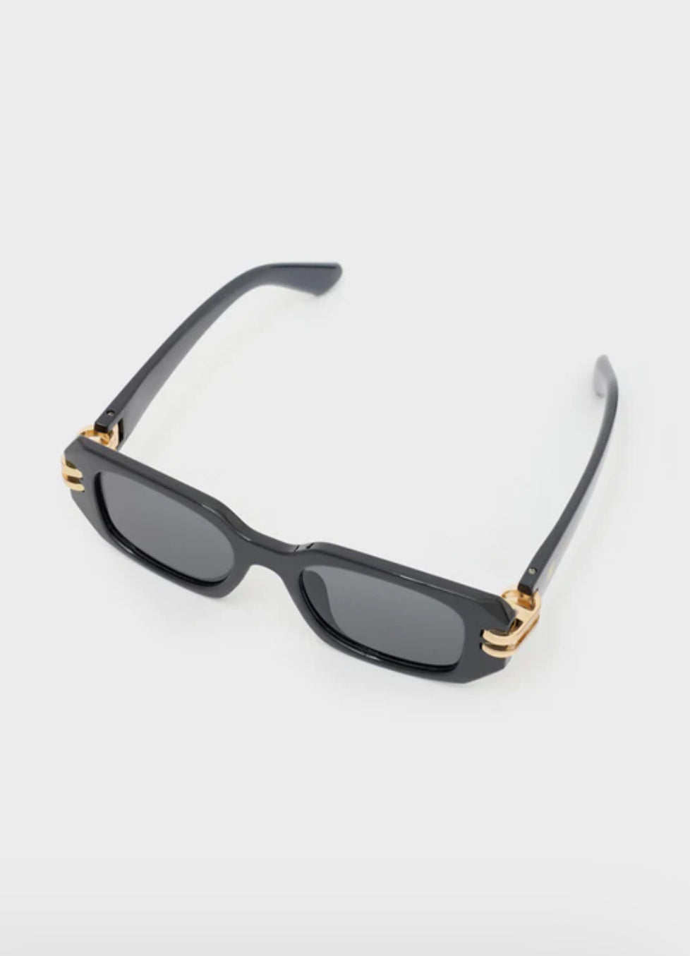 NALI LARA Black Rectangle Sunglasses