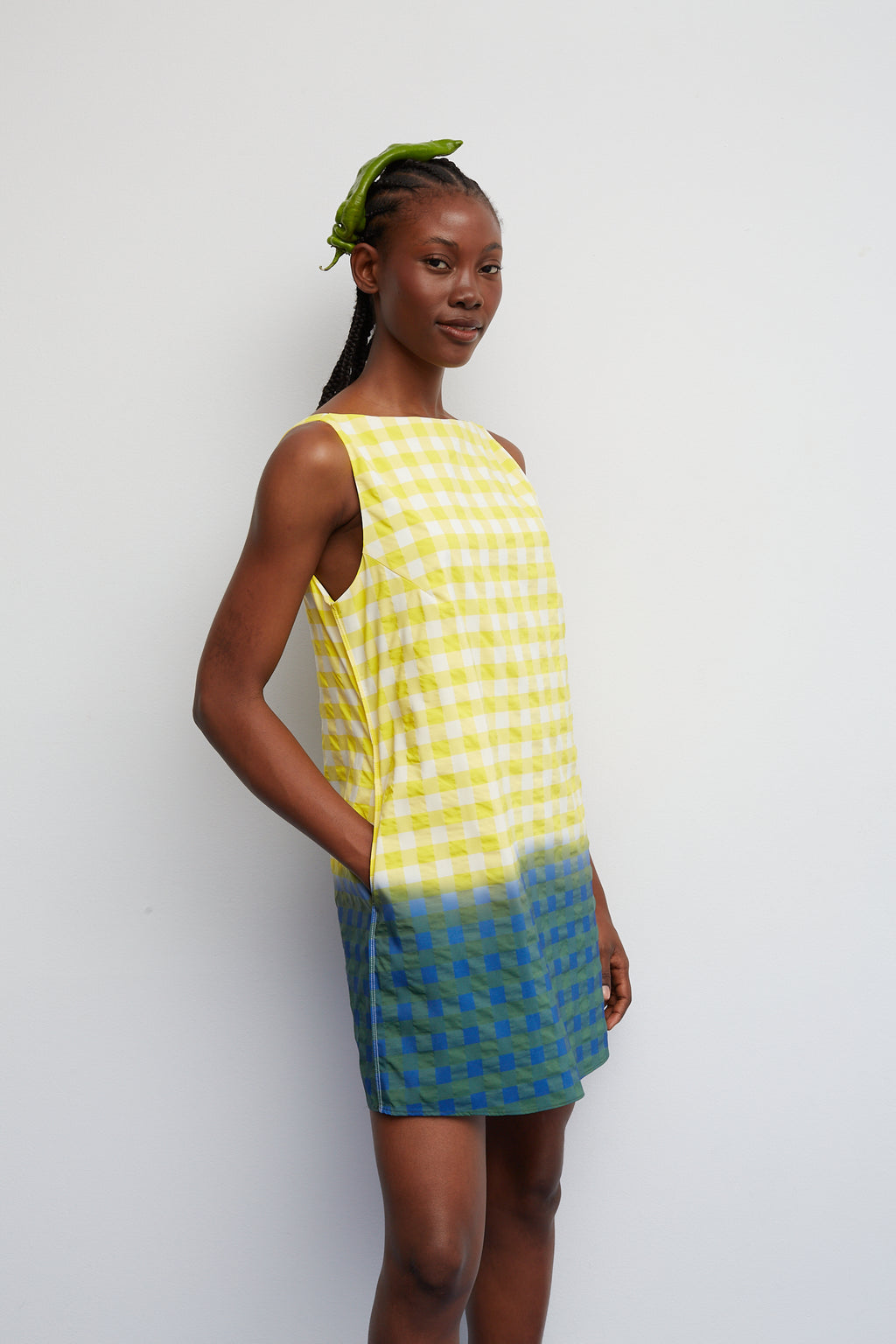 Dr. Bloom Neon Yellow Seersucker Mini Dress