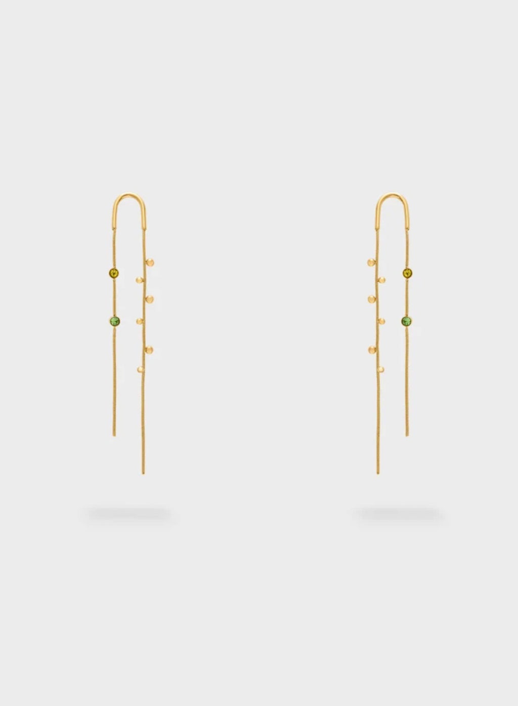 NALI Long Gold Earrings with Gold & Crystal Embellishments