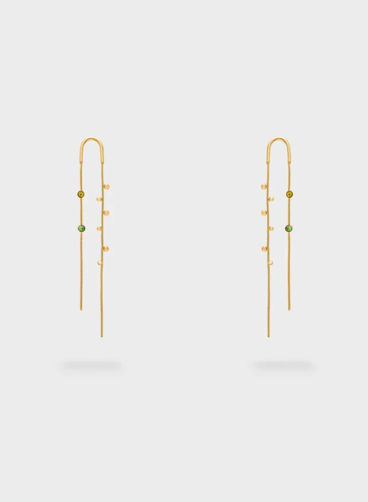 NALI Long Gold Earrings with Gold & Crystal Embellishments