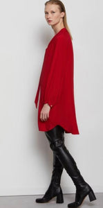 Ottodame Cardinal Red Silk Mix Pussybow Dress