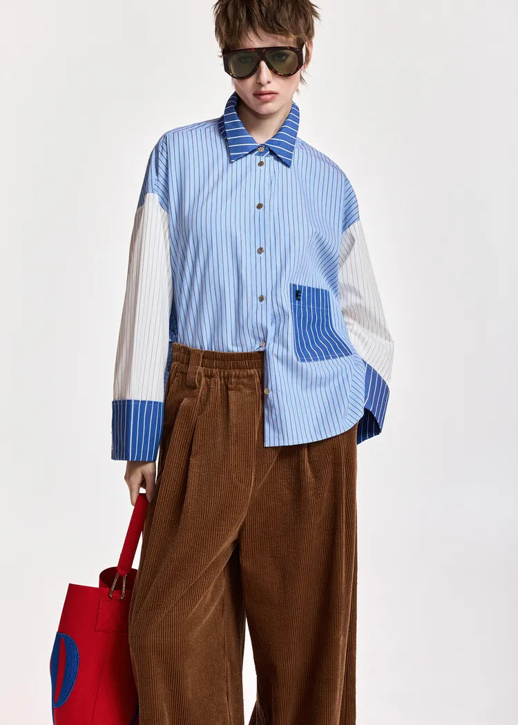 Essentiel Antwerp Brown Corduroy Wide Leg Pants