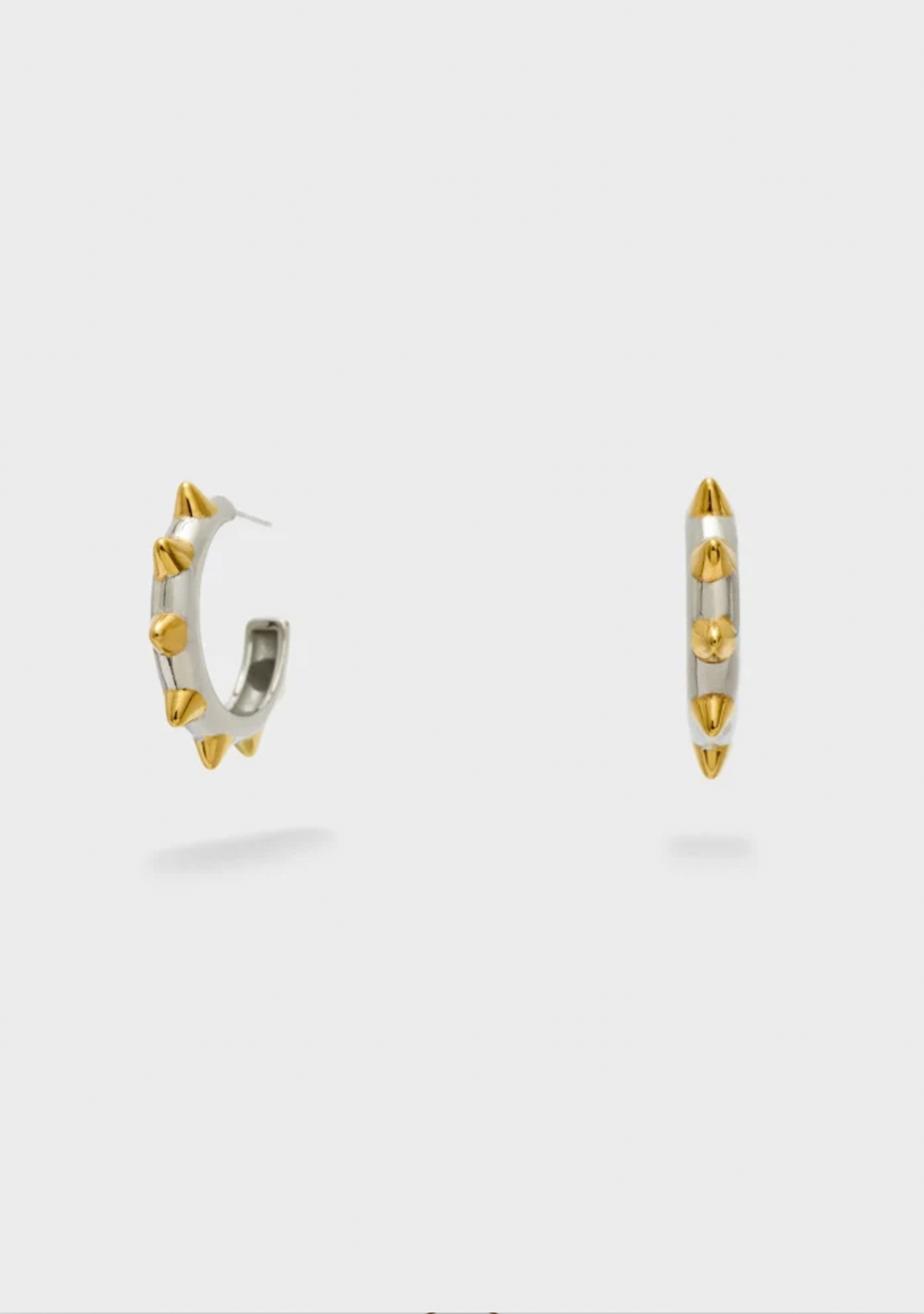 NALI Silver Hoop Earrings with Gold Studs