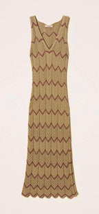 Twinset Milano two-tone knit Midi dress