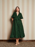 DREAM Sister Jane Dark Green Jacquard Maxi Dress