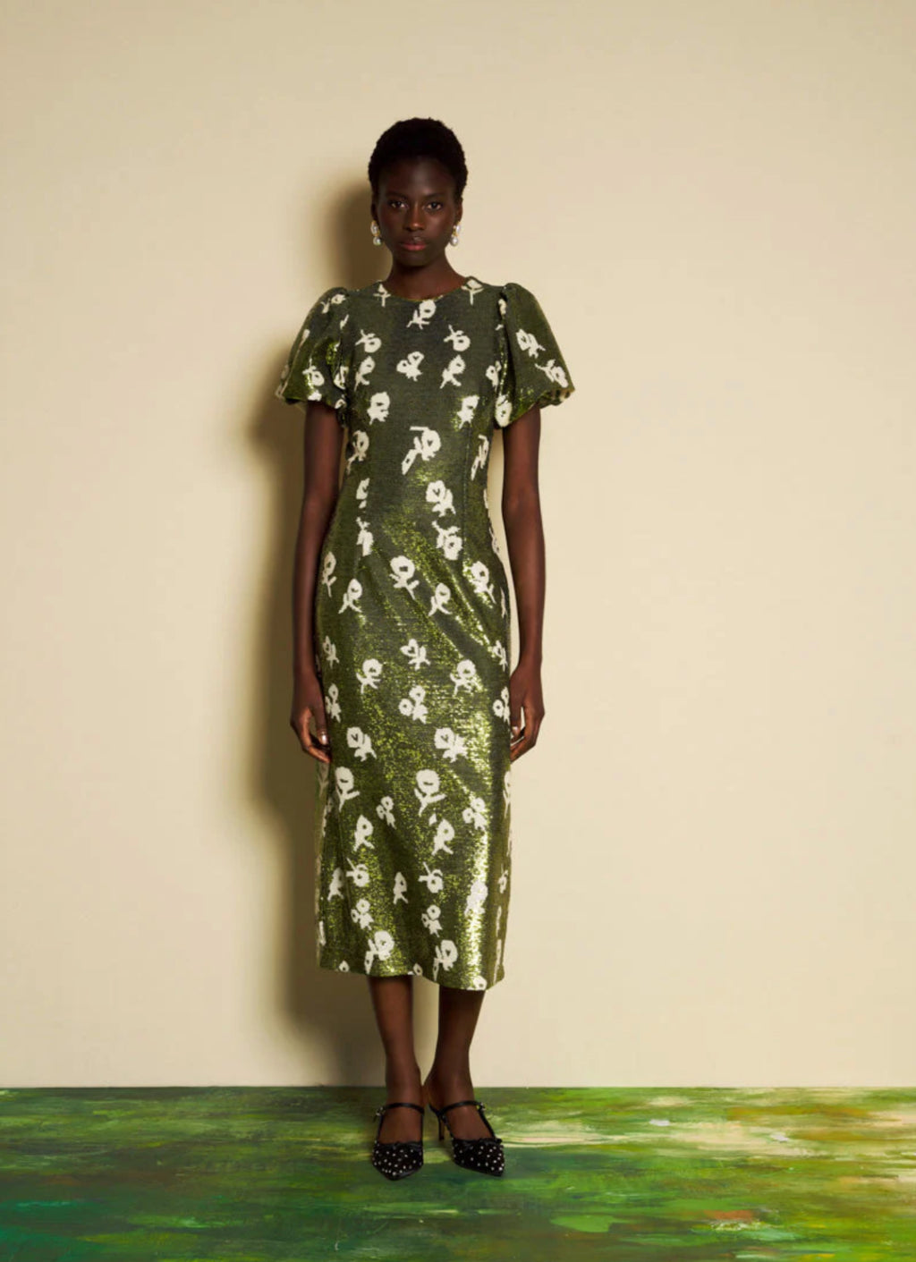 DREAM Sister Jane Green Floral Sequins Èclat Midi Dress