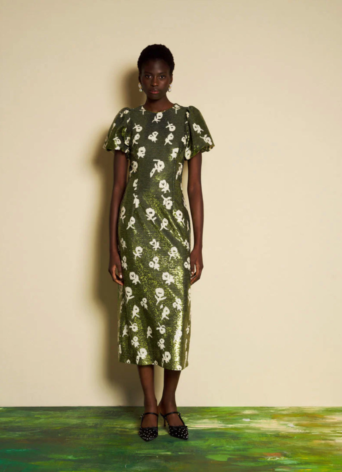 DREAM Sister Jane Green Floral Sequins Èclat Midi Dress