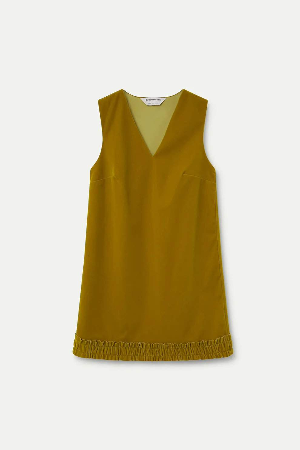 Compañia Fantástica Ochre Velvet Mini Shift Dress