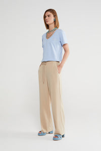 Ottod'Ame Beige Palazzo Trousers