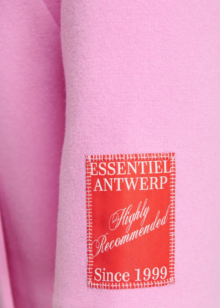 Essentiel Antwerp Pink Double Breasted Wool Coat