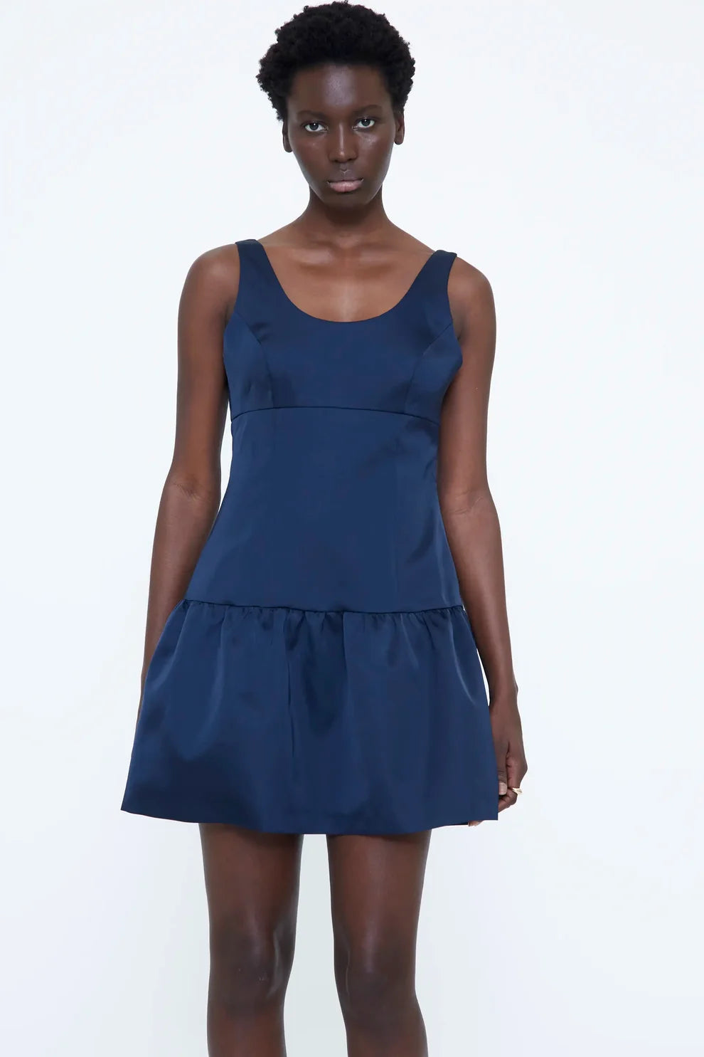 Wild Pony Navy Satin Mini Dress
