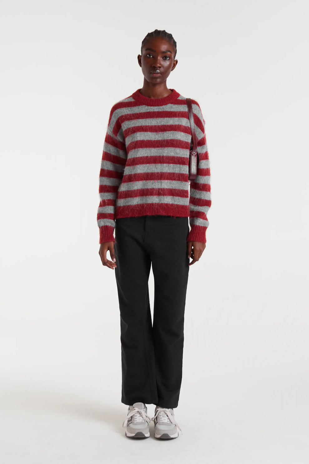 Compañia Fantastica Red & Grey Striped Knit Jumper