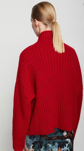 Ottod’Ame Red Ribbed Wool Mix Jumper